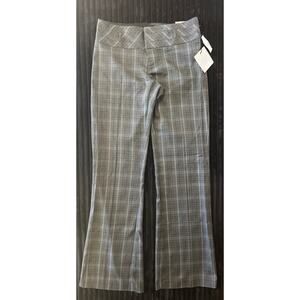 NWT Maurices Women's Grey Plaid Wide Leg Trousers Size 1/2 New With Tags